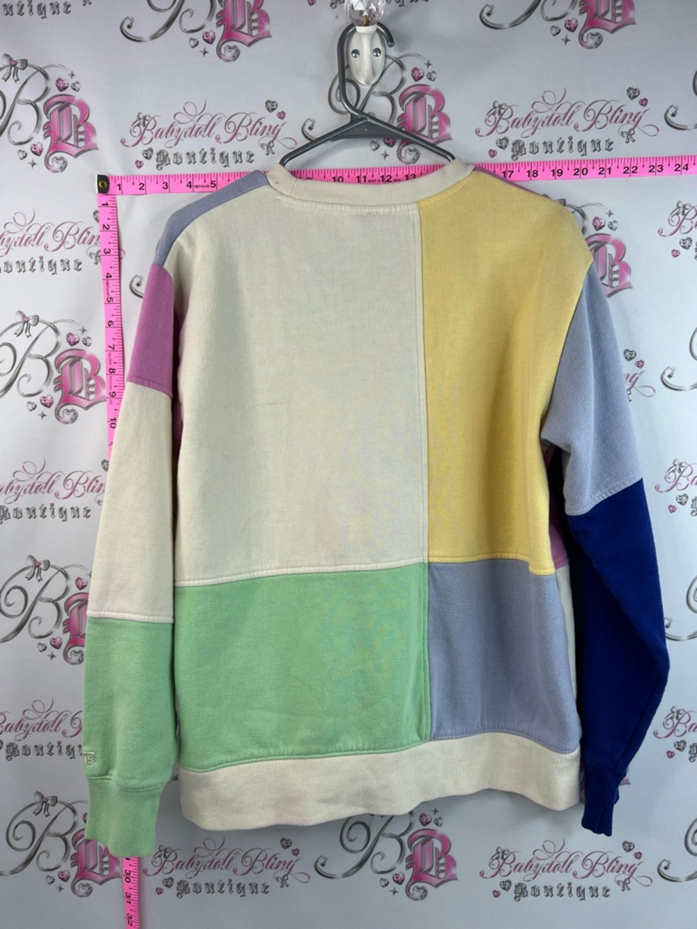 Vans Colorblock Pastel Crewneck Sweatshirt - Pink, Yellow, Blue, Cream, Green - Picture 2 of 10